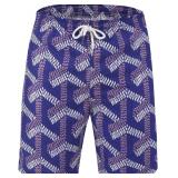 (M) Men Quick Dry Printed Swim Trunks Purple