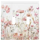 Boho Floral Watercolor Switch Plate 2-Gang