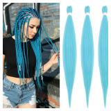 Blue 16' Pre-stretched Braiding Hair 3 Packs