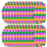 Tigeen 72Pcs Graduation Leis Green Gold Purple