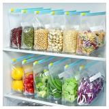 100 Pack Reusable Food Storage Bags with Zipper