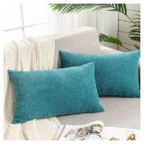 GAWAMAY 12x20 Pillow Covers, Chenille Teal