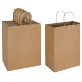 Oikss 50 Pack Kraft Paper Bags with Handles
