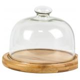 Glass Dessert Dome with Base 5.9' Display Tray