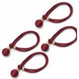 Fabric Curtain Tiebacks, Red (4pcs)