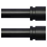 Byondeth Curtain Rods 16 60 in, 2 pk, Black