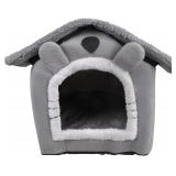 Cats Plush Sleep Cave Bed for Small Cats Grey