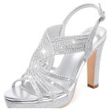 Platform Heels for SZ9.5 Women Rhinestone Shoes