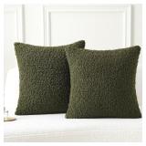 FUTEI Olive Green Pillow Covers 24x24 Set of 2