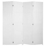 Room Divider Wood Screen 4-Panel White
