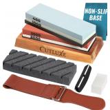 Cutluxe Whetstone Knife Sharpener   4 Grit Kit