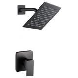Matte Black Shower Faucet Set with Showerhead