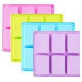 TDHDIKE 4 Pack Silicone Soap Molds, 6 Cavities