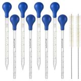 QWORK 8 Pc Glass Droppers with Bulb, 5/10ml