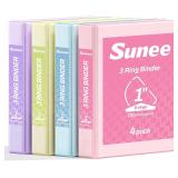 SUNEE 1-Inch D-Ring Binder, Clear View, 4 Pack
