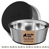 GORILLA GRIP 304 Stainless Steel Dog Bowls