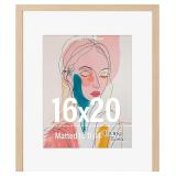 16x20 Frame Matted to 11x14, Wood veneer