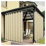 $236 5 Panel Bonzer Outdoor Curtains 110x108 Cream