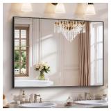 $120 YIROMAN Bathroom Mirror 48x36, Matte Black