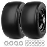 11x6.00-5 Flat Free Mower Tires, 2Pack, Black
