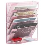 EASEPRES Desk File Organizer 6-Tier Pink