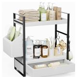 2-Tier Bathroom Counter Organizer with Drawer