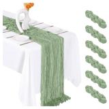 Sage Green Cheesecloth Table Runner 20x120