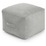 Square Pouf Ottoman Foot Rest, Grey