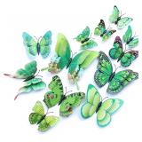 OPSEAM Butterfly Wall Decor 24/48 PCS (Green)