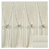 $110 Beige Backdrop Curtain 50ft x10ft