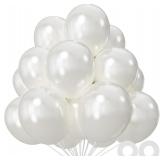 110pcs Pearl White Balloons 12' with Ribbons