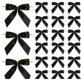 Meseey Satin Bows 4'   30 Pcs Black