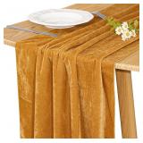 Velvet Table Runner 20x120 in 2 Pack (Gold)