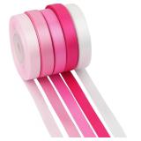 MAYREEL Pink Satin Ribbon 3/8' 5 Rolls 50y