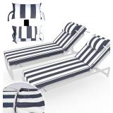 $167 Chaise Lounge Cushions Outdoor Set 2 (Blue)