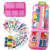 Pill Organizer with 161 Labels, 10-Comp Case