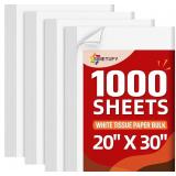 Simetufy 1000 Sheets 20x30 White Tissue Paper