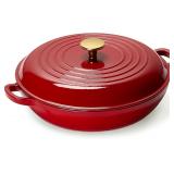 CAROTE 3.4QT Enameled Cast Iron Braiser Pan