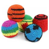 Blulu 20 Pcs Crochet Footbag Set for Kids