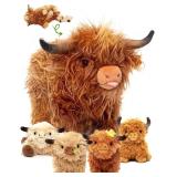 OUOZZZ Highland Cow Stuffed Animal Set (14.5')