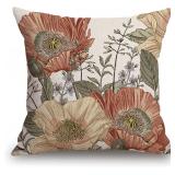 4Ct TSSOHU Vintage Flowers Pillow Cover 18x18