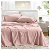 Comfort Spaces Cotton QUEEN Sheet Set, Pink