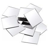Jetec 25 Pcs Mini Acrylic Square Mirror Tiles