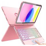 FUWANG iPad A16 Keyboard Case, Pink