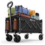 Blomoba Folding Wagon Cart with Wheels, Black