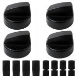 Universal Black Control Knobs with 12 Adapters