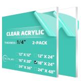 CALPALMY 2 Pack Clear Acrylic Sheets 18x24
