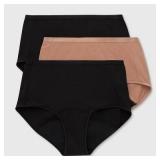 (2XL)Hanes Women's 3pk Comfort Briefs, Black XXL