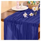 Royal Blue Rustic Cheesecloth Table Runner 10FT