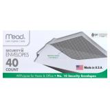 Mead #10 Envelopes, 40 ct, White, 4-1/8 x 9-1/2